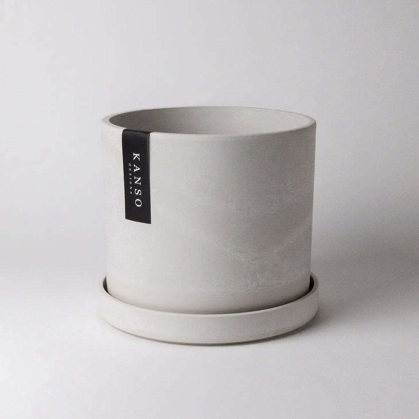 Signature Planter & Saucer - White Stone